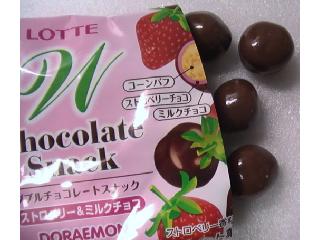 「ロッテ ドラえもん Wチョコレートスナック ストロベリー＆ミルクチョコ 袋27g」のクチコミ画像 by きゃらめるばにらさん