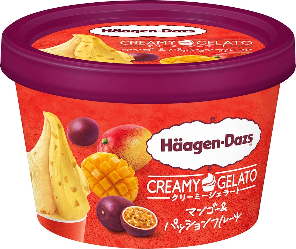 「ハーゲンダッツ CREAMY GELATO マンゴー&パッションフルーツ」の商品情報