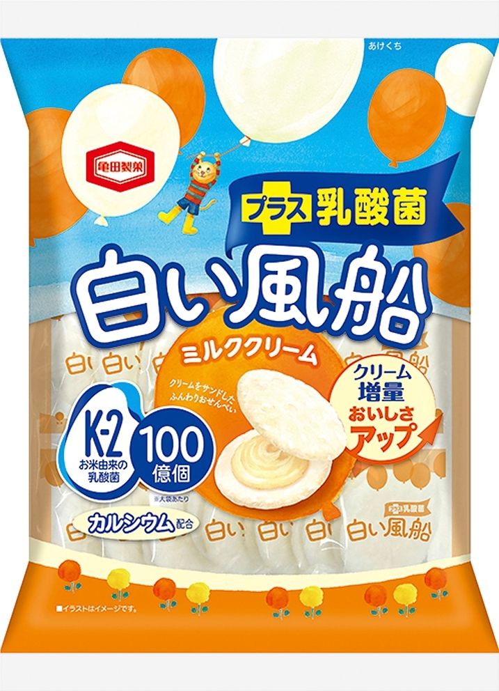 【中評価】亀田製菓 白い風船 ミルククリーム 袋18枚のクチコミ・評価・値段・価格情報【もぐナビ】