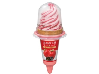 ローソン Uchi Cafe’ SWEETS あまおう苺ワッフルコーン 160ml