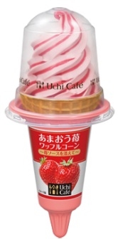 ローソン Uchi Cafe’ SWEETS あまおう苺ワッフルコーン