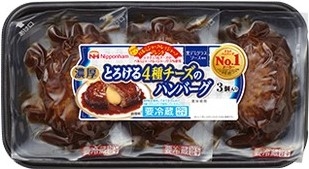 ニッポンハム とろける4種チーズのハンバーグ トレー94g×3