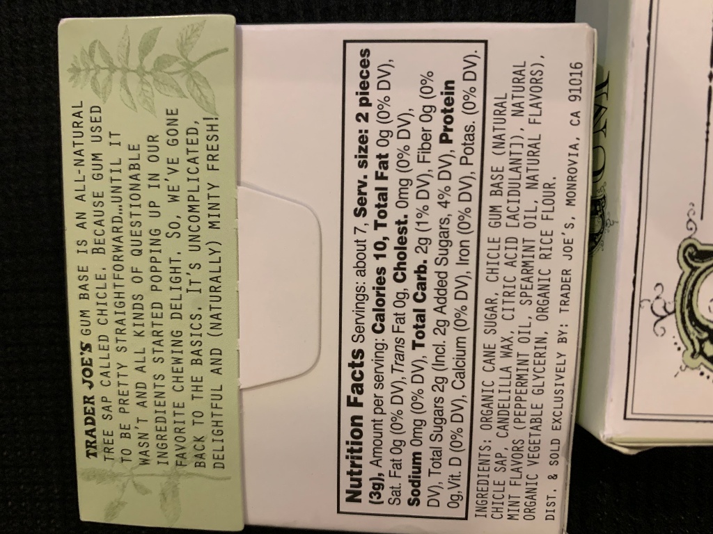 【中評価】TRADER JOE’S GUM MINT FLAVOREDのクチコミ一覧（1～1件）【もぐナビ】