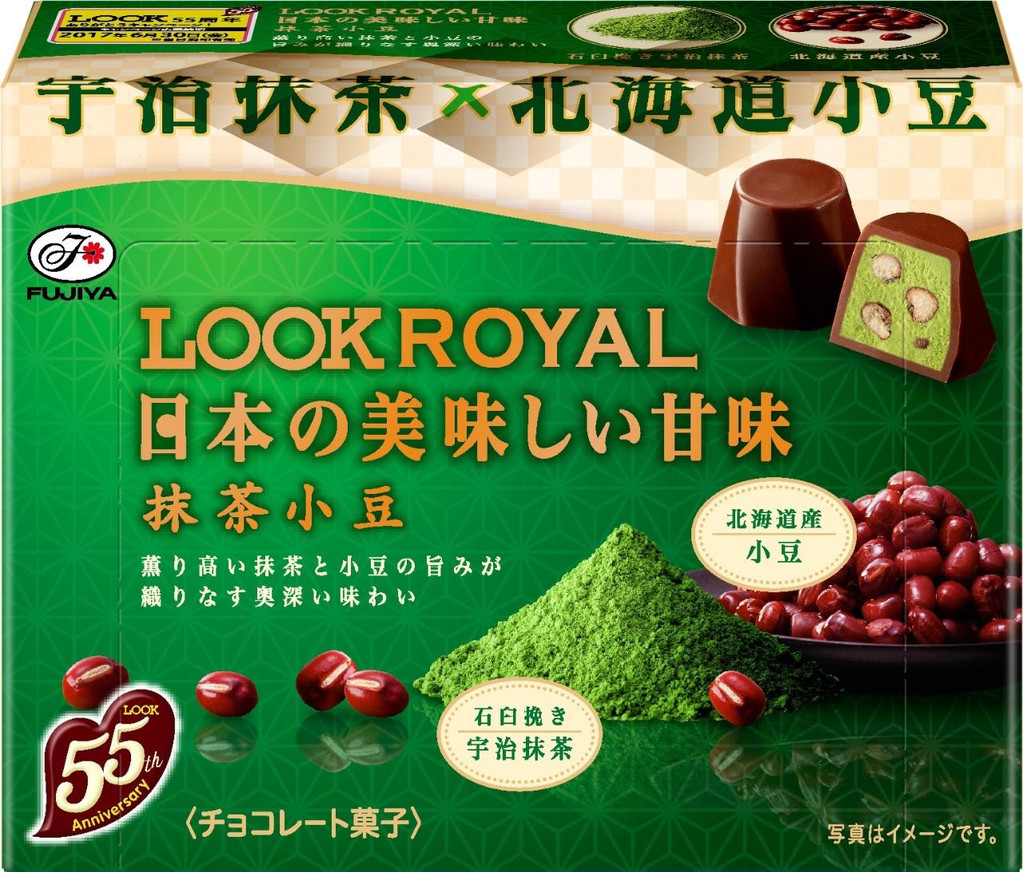不二家 ルックロイヤル 日本の美味しい甘味 抹茶小豆 箱8粒