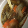 セブン-イレブン そばつゆ仕立ての鶏と野菜のスープ 商品写真 1枚目