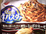 「日清もちっと生パスタ 牛挽肉とまいたけのクリーミーボロネーゼ 袋295g」のクチコミ画像 by レビュアーさん