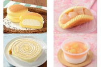 今週新発売のローソンスイーツ🍰まとめ！『焼きスフレサンド　カスタードホイップ』、『ごろっと１／２個分！桃のオムレット』など♪