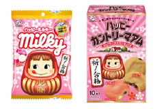 【12/22発売】だるまペコちゃんが受験生を応援！紅白の「ミルキー」と「カントリーマアム」