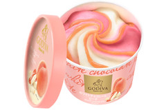 数量限定コンビニのみ！ゴディバ カップアイス「ホワイトチョコレート ピーチ」