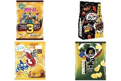 今週新発売のカルビーまとめ！『ポテトチップス トリプルパンチ』、『フルグラ ブラックサンダー味』など♪