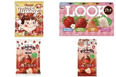 今週新発売の不二家まとめ！『ミルキー あまおう苺のパルフェ』、『ルック 4種の苺食べくらべ』など♪