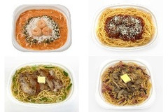 今週新発売のコンビニパスタまとめ！『海老の旨味が詰まったトマトクリームパスタ』、『よくばりパスタミートボールのせトマトソース』など♪