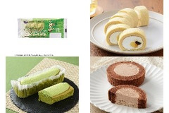 今週新発売のコンビニケーキまとめ！『リーフィアのはっぱカッターロールケーキ 抹茶ミルククリーム』、『MGAもち食感ロール プリン』など♪