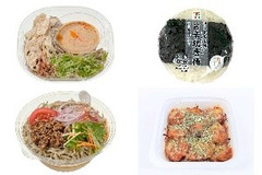 今週新発売のピリ辛まとめ！『ピリ辛濃厚ごまだれ 冷し蒸し鶏そば』、『サンドおむすび 旨辛鶏唐揚』など♪