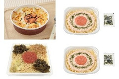 今週新発売の明太子味まとめ！『博多明太子使用 明太もちチーズグラタン』、『明太クリームパスタ フェットチーネ使用』など♪