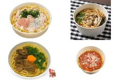 今週新発売のコンビニパスタまとめ！『生パスタ たらこクリーム 海老と大葉とシラス』、『あさりときのこのスープパスタ』など♪
