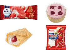 今週新発売のいちご味🍓まとめ！『ブルガリア フローズンヨーグルトデザート 濃い苺』、『とろ生チーズケーキ いちご』など♪