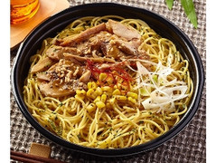 和パスタ 鶏のにんにく醤油焼き