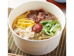 梅と蒸し鶏のあったかそうめん