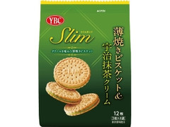 YBC スリムサンド 薄焼きビスケット＆宇治抹茶クリーム 袋3枚×4