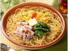 大盛 コーンとベーコンのバター醤油パスタ