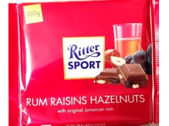 リッタースポーツ Rum Raisin ＆ Hazelnuts Milk Chocolate 商品写真