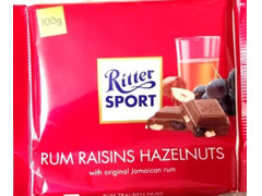 Ritter Sport Rum Raisin ＆ Hazelnuts Milk Chocolate