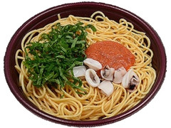 明太子と大葉とイカの和風パスタ