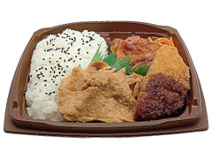 セブン-イレブン 旨辛唐揚げ＆メンチカツ＆生姜焼き弁当 商品写真