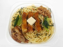 グリルチキンのバター醤油パスタ