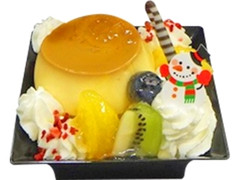 うみたて卵プリンのアラモード ハッピー雪だるま