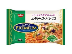 日清食品冷凍 スパ王プレミアム ベーコンとなすの入ったポモドーロ・バジリコ 商品写真