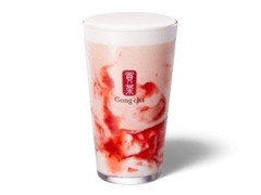 Gong cha いちご杏仁 アーモンドミルクティー