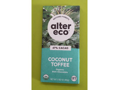 Alter Eco オーガニックチョコレートバー ダーク塩ココナッツタフィー カカオ47％