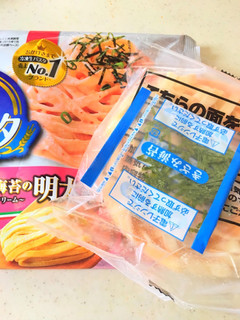 「日清もちっと生パスタ 青ネギときざみ海苔の明太子クリーム 袋270g」のクチコミ画像 by さくらもっちさん