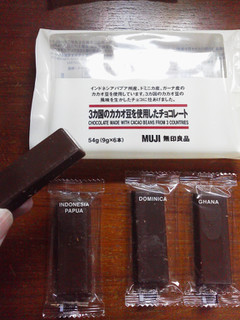 「無印良品 3カ国のカカオ豆を使用したチョコレート 9g×6」のクチコミ画像 by Jiru Jintaさん