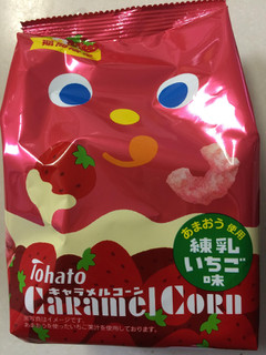「東ハト キャラメルコーン 練乳いちご味 袋77g」のクチコミ画像 by SANAさん