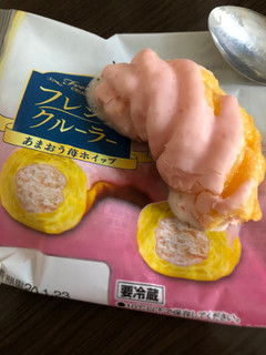 「ヤマザキ フレンチクルーラー あまおう苺ホイップ 袋1個」のクチコミ画像 by kina子いもさん