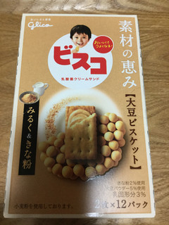 「江崎グリコ ビスコ 素材の恵み 大豆 みるく＆きな粉 箱2枚×12」のクチコミ画像 by こまつなさん