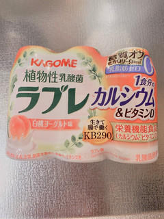 「カゴメ 植物性乳酸菌ラブレ 白桃ヨーグルト 1食分のカルシウム＆ビタミンD 80g×3」のクチコミ画像 by サーモンちゃんさん