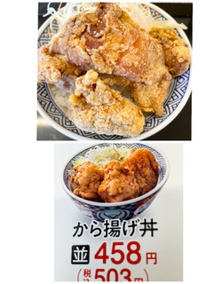 「吉野家 から揚げ丼 1食」のクチコミ画像 by ビールが一番さん