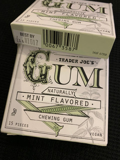 「TRADER JOE’S GUM MINT FLAVORED 15ピース」のクチコミ画像 by SweetSilさん