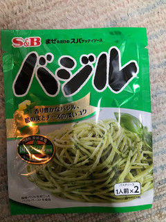 「S＆B まぜるだけのスパゲッティソース バジル 袋48g」のクチコミ画像 by もぐもぐもぐ太郎さん