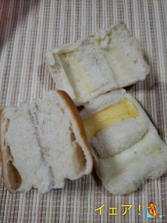 「ヤマザキ BAKE ONE 2色パン ミルク＆カスタード 袋4個」のクチコミ画像 by レビュアーさん