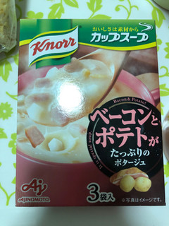 「クノール カップスープ ベーコンとポテトがたっぷりのポタージュ 箱3袋」のクチコミ画像 by パン大好きさん