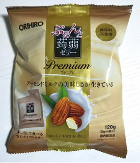 「オリヒロ ぷるんと蒟蒻ゼリー プレミアム アーモンドミルク 袋20g×6」のクチコミ画像 by シロですさん