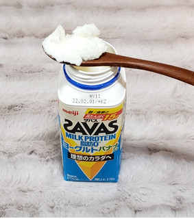 「ザバス MILK PROTEIN 脂肪0 ヨーグルトドリンクタイプ バナナ風味 ボトル200g」のクチコミ画像 by みにぃ321321さん