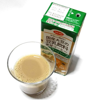 「コープ 国産大豆の豆乳飲料 麦芽コーヒー カロリーハーフ パック200ml」のクチコミ画像 by つなさん
