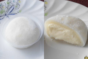 コクのある濃厚なクリームチーズとホイップ、生クリームを合わせて柔らかい餅で包んだ洋風大福