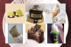 ファミリーマート「抹茶パイ（あんもち入り）」、ローソン「Uchi Café×GODIVA　ショコラ　トゥルビヨン」、ローソン「ウチカフェ　ピスタチオ　ワッフルコーン」